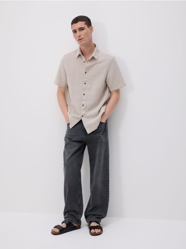 Loose jeans with wash effect - RESERVED