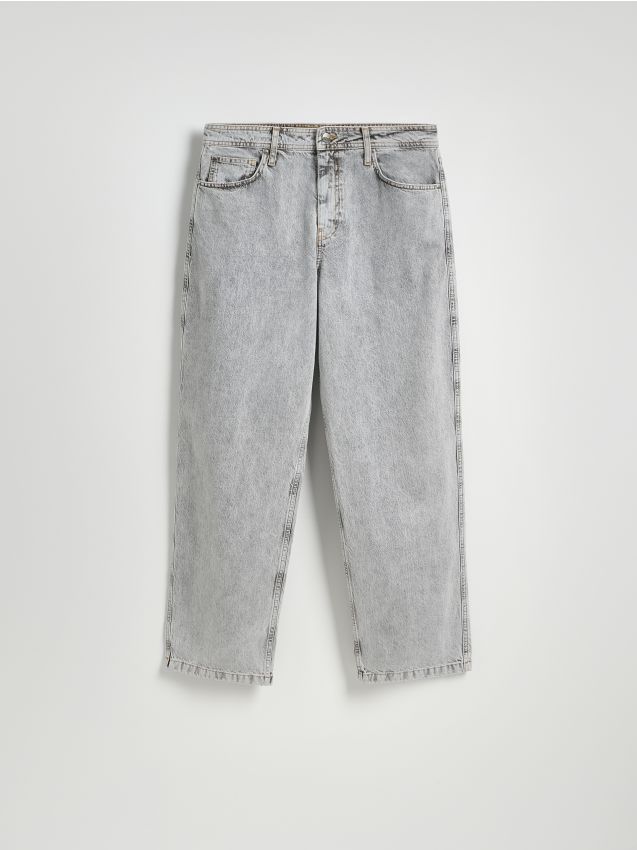 Baggy jeans with wash effect - RESERVED