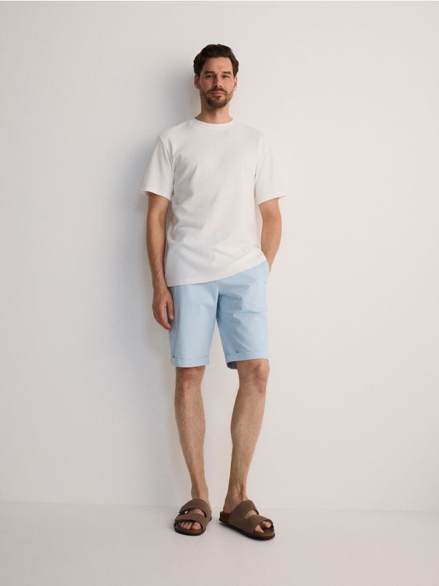 Reserved - pantaloni scurți slim fit - albastru-pal