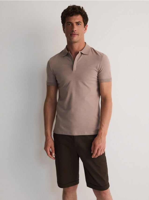 Reserved - pantaloni scurți slim fit - maro-închis