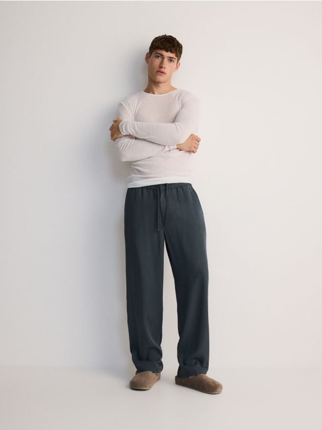 Reserved - men`s trousers - albastru-verzui
