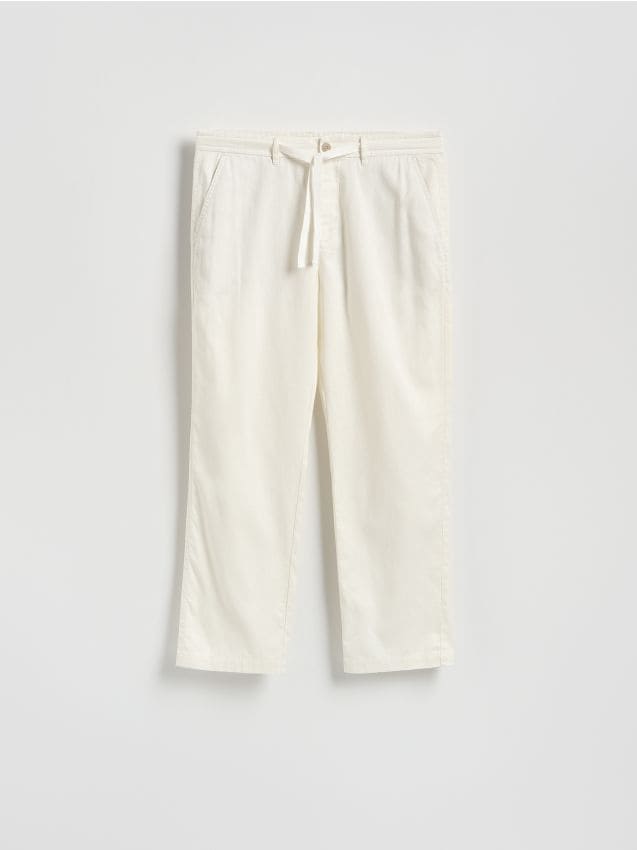 Linen blend carrot trousers - RESERVED