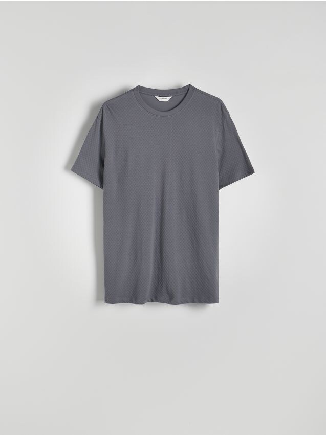 Reserved - tricou regular din bumbac - gri-închis