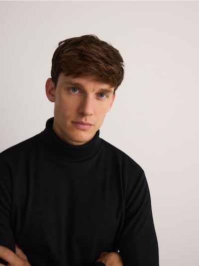 Turtleneck with wool blend