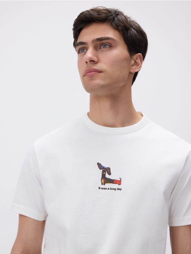 Comfort fit T-shirt with print - RESERVED