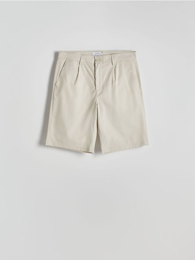 Reserved - pantaloni scurți din bumbac regular fit - bej
