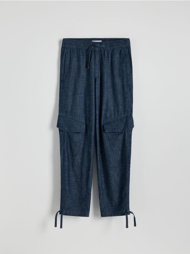 Reserved - men`s jeans trousers - albastru metalizat