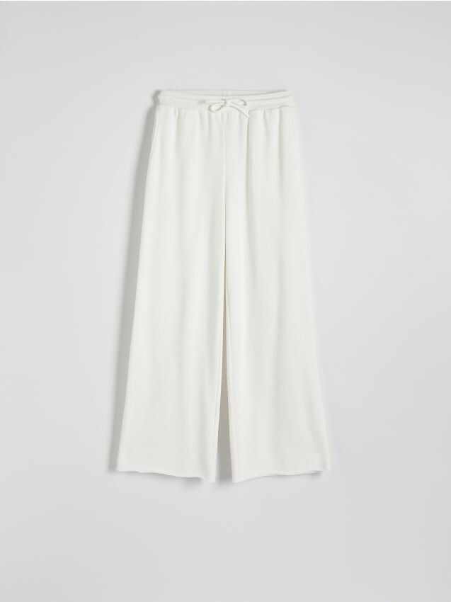 Reserved - pantaloni sport wide leg - alb