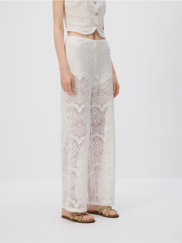 Openwork cotton trousers - RESERVED