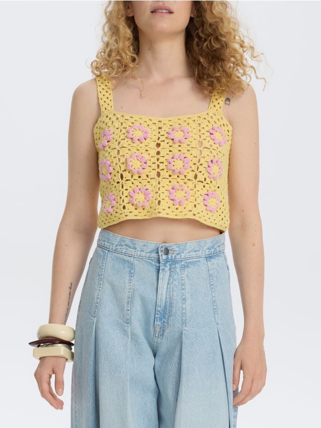 Gebreide top met bandjes - RESERVED