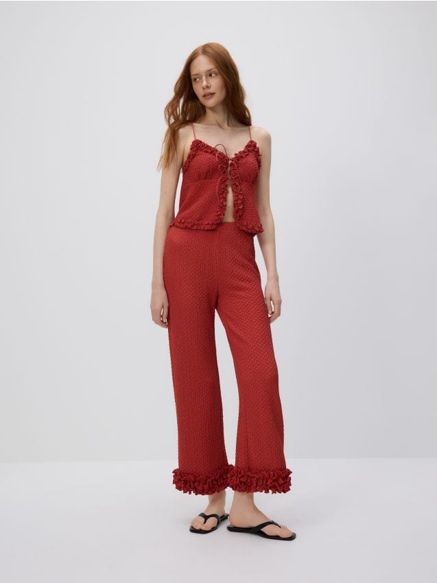 Pantalon à finition volantée - RESERVED