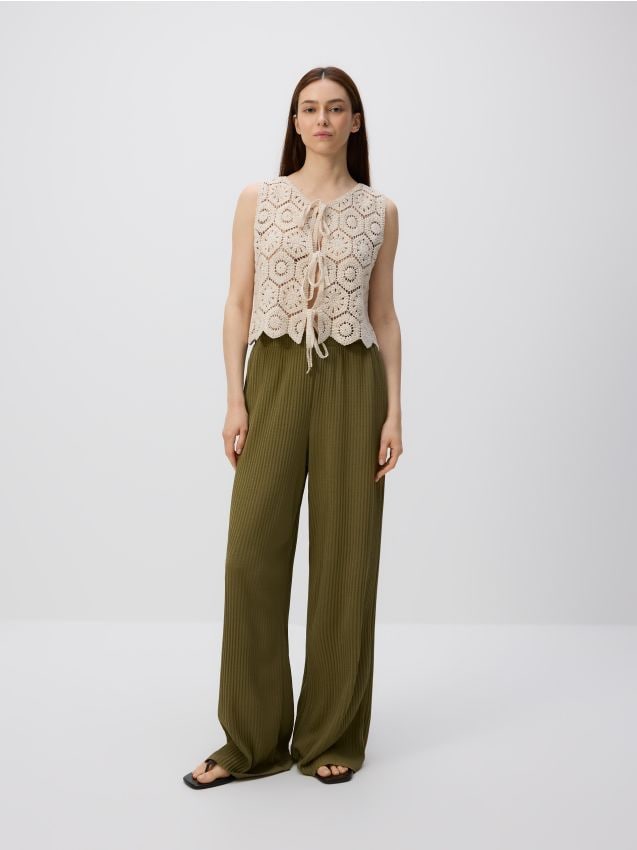 Loose rib knit trousers - RESERVED