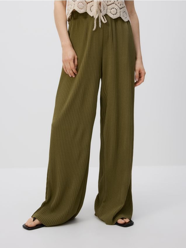 Loose rib knit trousers - RESERVED