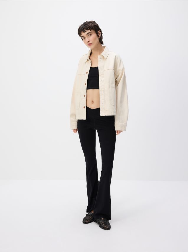 Flare broek met een hoog katoengehalte - RESERVED