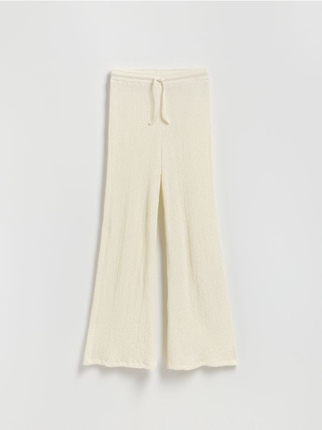 Reserved - LADIES` TROUSERS - crem