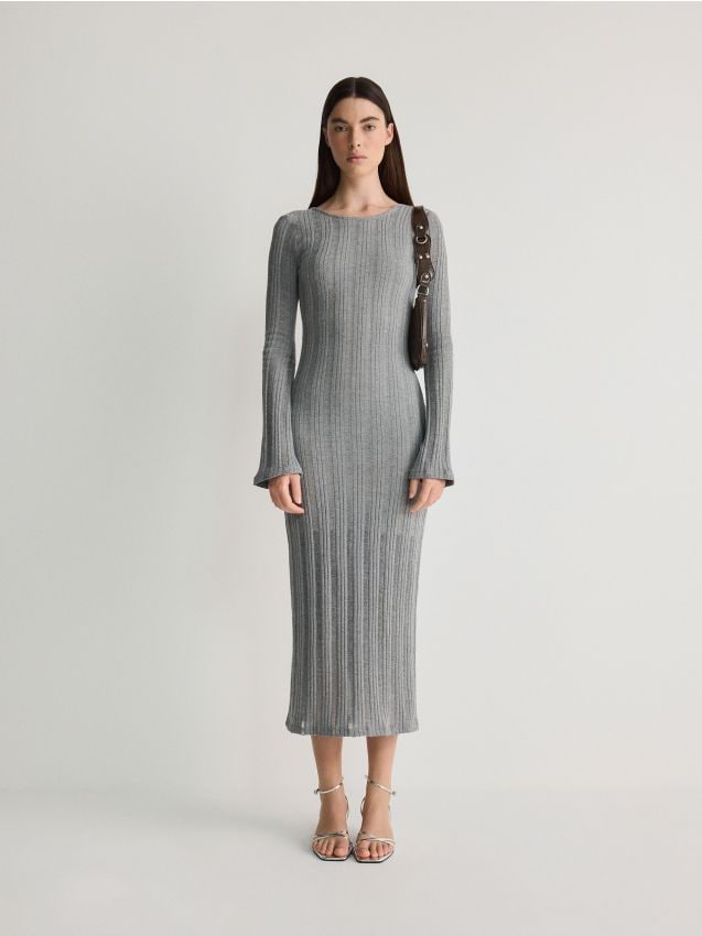 Reserved - rochie cu spatele descoperit - gri deschis