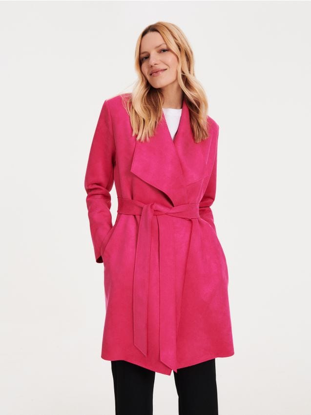 Coat with tie waist belt - RESERVED
