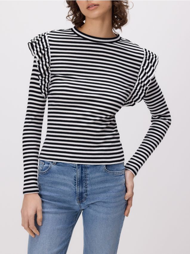 Knit long sleeve top with ruffles - RESERVED