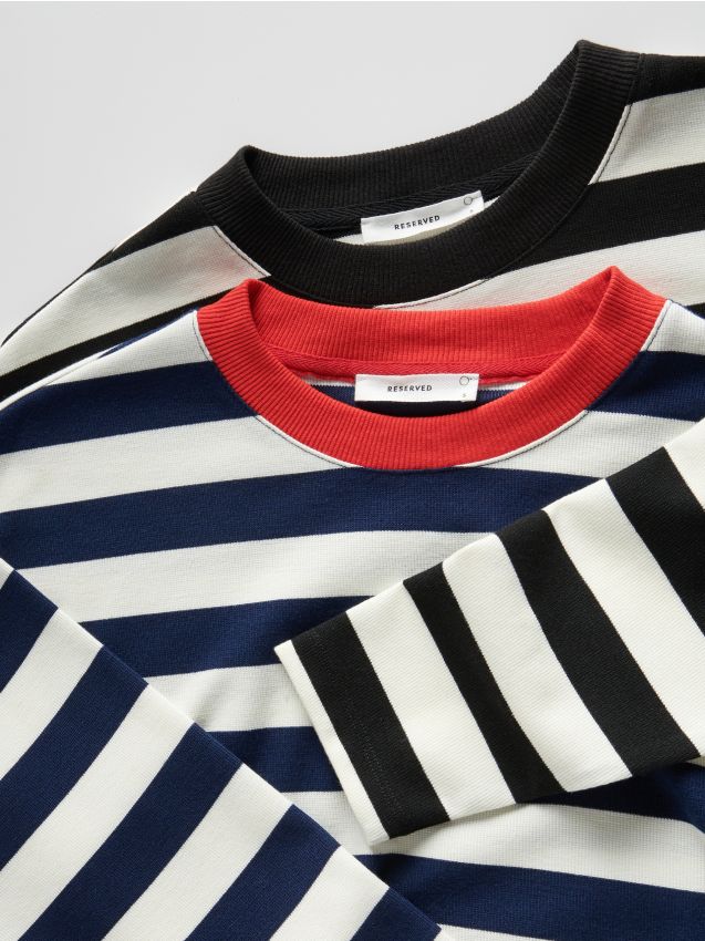 Regular fit striped sweatshirt - RESERVED
