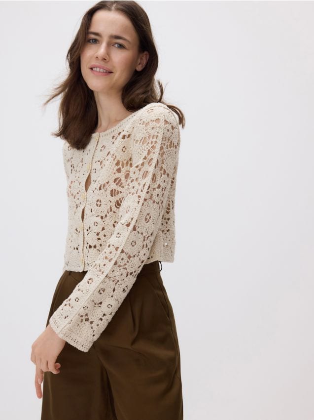 Open stitch cotton cardigan - RESERVED