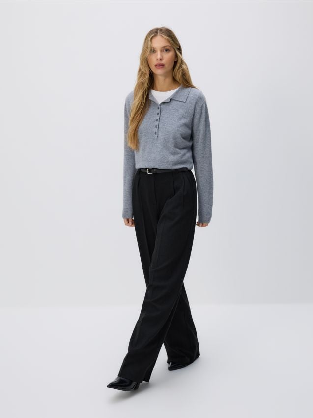 Reserved - Pantaloni cu curea - negru
