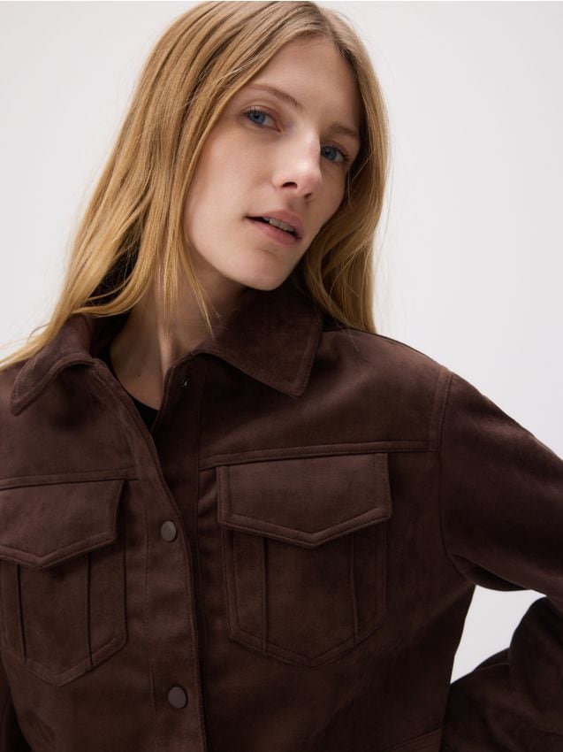 Cropped jacket with collar - RESERVED