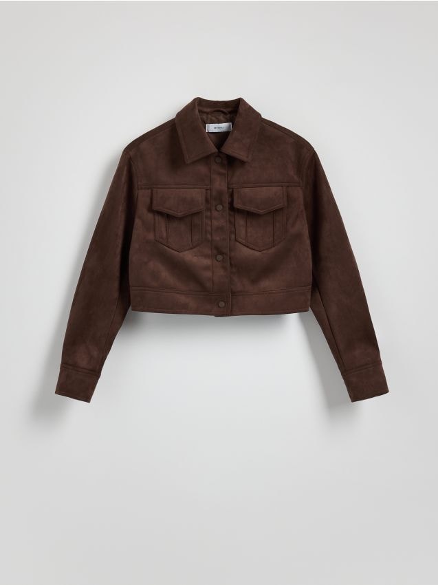 Cropped jacket with collar - RESERVED