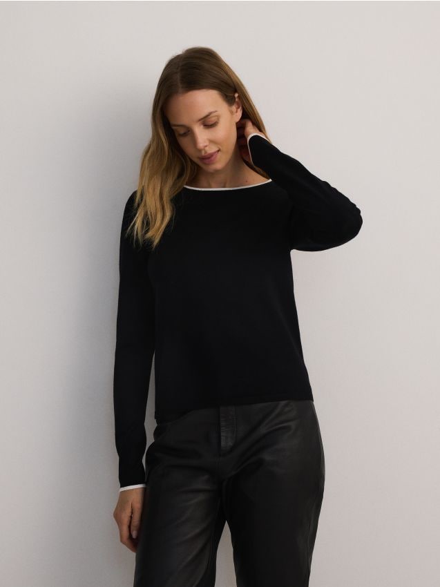 Sweater with contrast trim - RESERVED