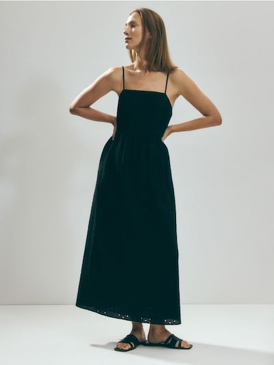 Maxi dress with embroidery detailing