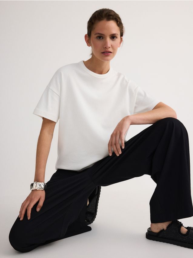 Reserved - tricou oversized - alb