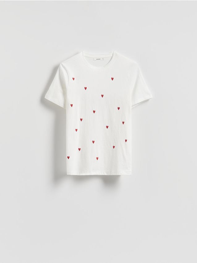 T-Shirt mit Stickerei - RESERVED
