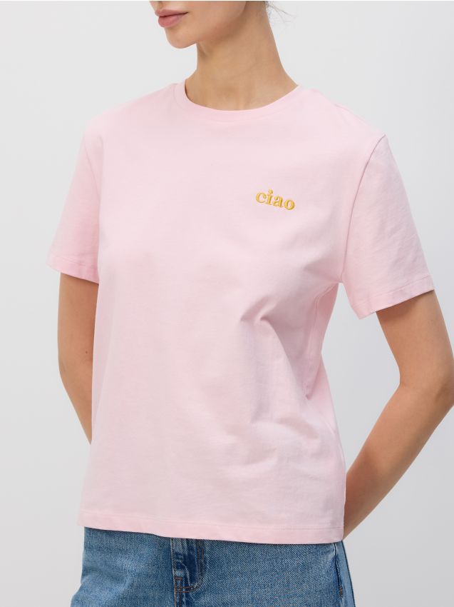 Reserved - LADIES` T-SHIRT - roz-pastel