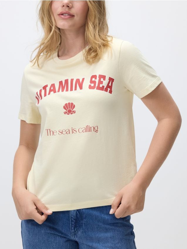 Reserved - Tricou cu imprimeu - nude