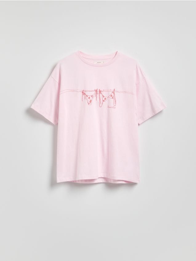 Cotton T-shirt with print - RESERVED
