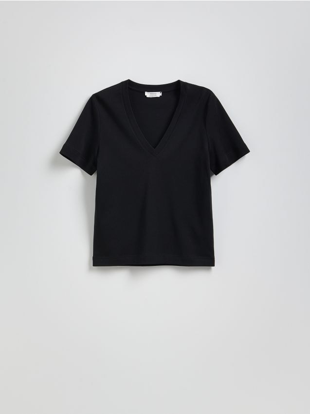 T-shirt van gemerceriseerd katoen - RESERVED