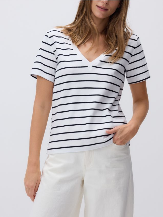 Reserved - Tricou din bumbac mercerizat - multicolor Reserved - Tricou din bumbac mercerizat - multicolor