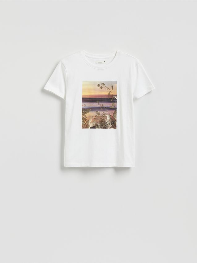T-shirt with shiny print - RESERVED