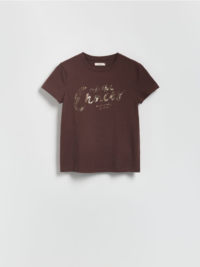 T-shirt med skinnende print - RESERVED